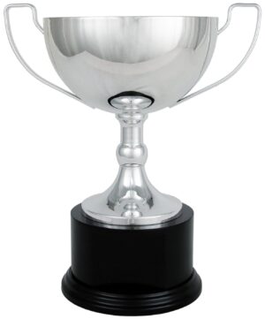Copa clásica media bola lisa con asas y base redonda