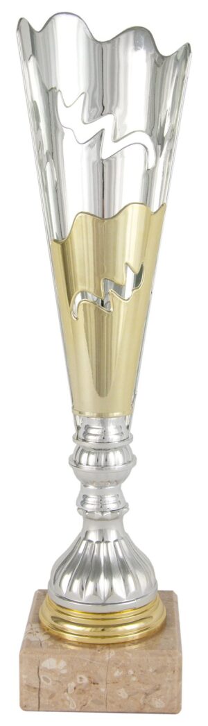 Copa de participación onda calada plata y oro