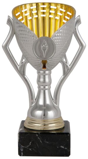 Copita de participación portadiscos oro y plata