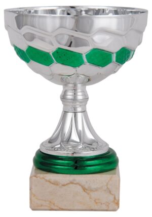 Copa de participación galana plata y verde