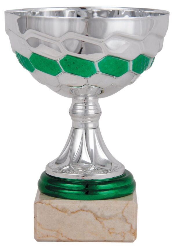 Copa de participación galana plata y verde
