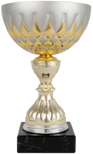 Copa económica con rombos mate bicolor oro y plata