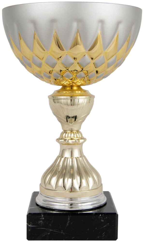 Copa económica con rombos mate bicolor oro y plata