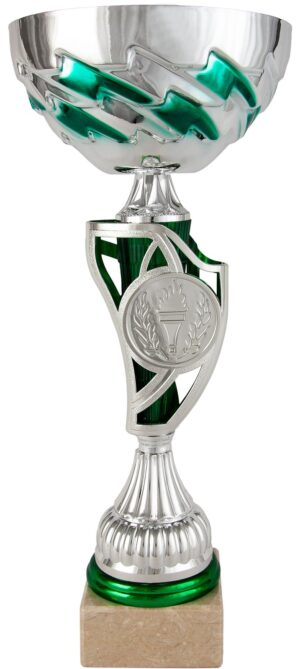 Copa económica cónica verde con antorcha