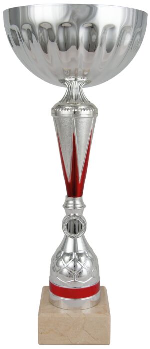 Copa económica columna calada plata y rojo