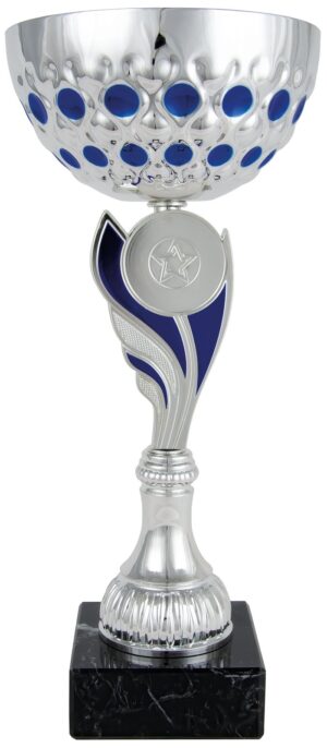 Copa económica topo azul con portadiscos central