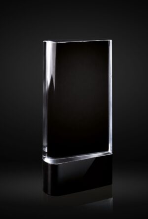 Trofeo de cristal libro con fondo negro