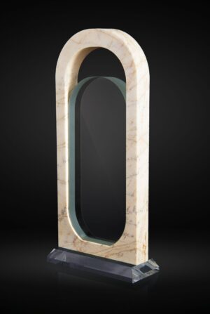 Trofeo de cristal oval con base makael