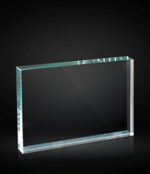 Trofeo de cristal blanco rectangular
