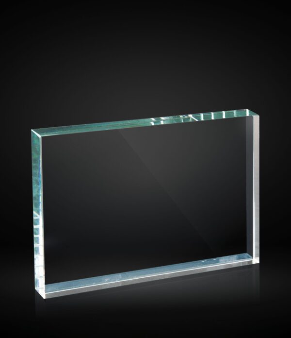 Trofeo de cristal blanco rectangular