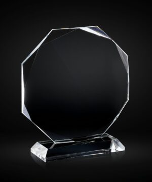 Trofeo de cristal octogonal facetado