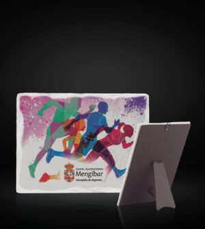 Trofeo loseta símil pizarra para sublimación