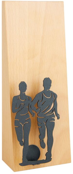 Trofeo cuña madera haya y figura