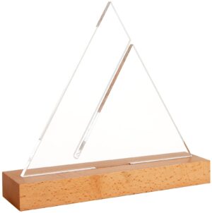 Trofeo de metacrilato triangular con base de haya