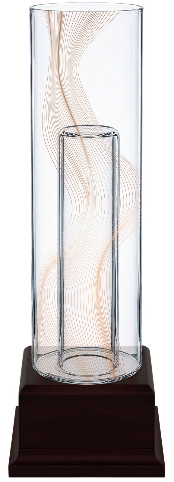 Jarrón de cristal con tubo central