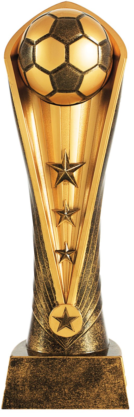 Trofeo de resina columna con balón y estrellas