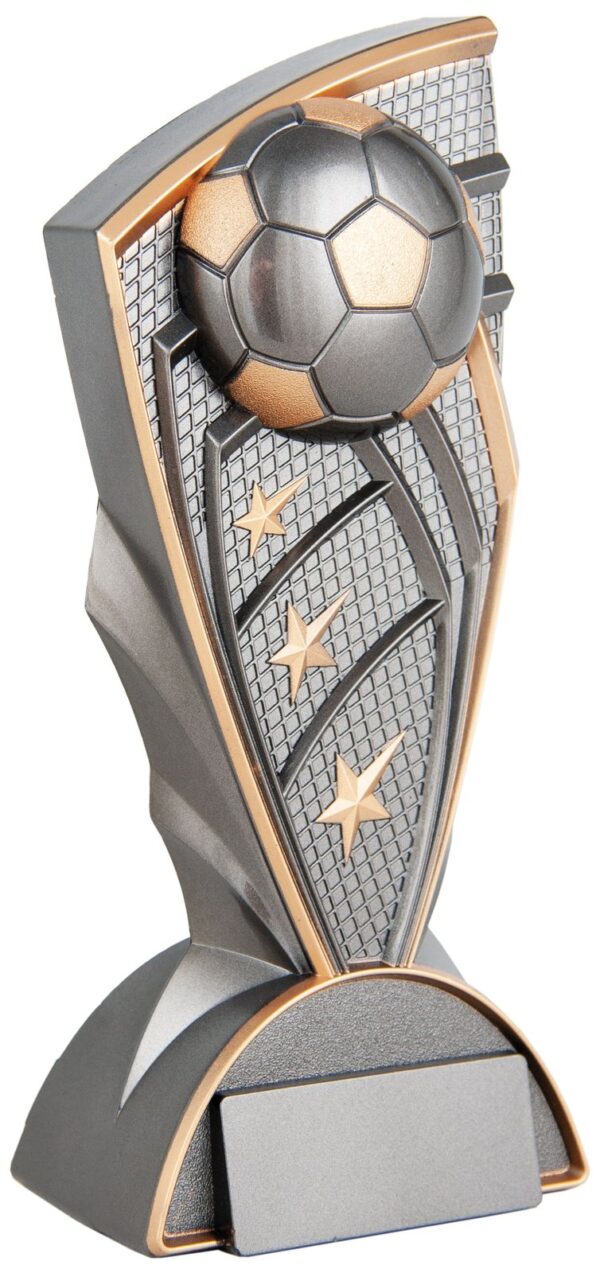 Trofeo de resina fútbol con balón y estrella