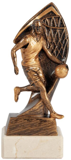 34019.jpg Trofeo de resina serie dorada baloncesto sobre manto