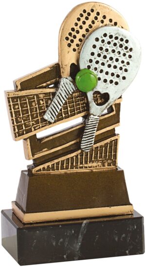 Trofeo de resina raqueta de pádel mini