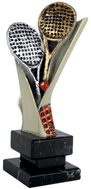 Trofeo de resina doble raqueta de tenis