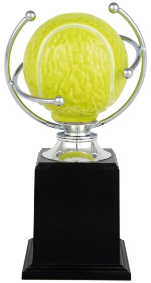 Trofeo de resina pelota de tenis con aro fundido