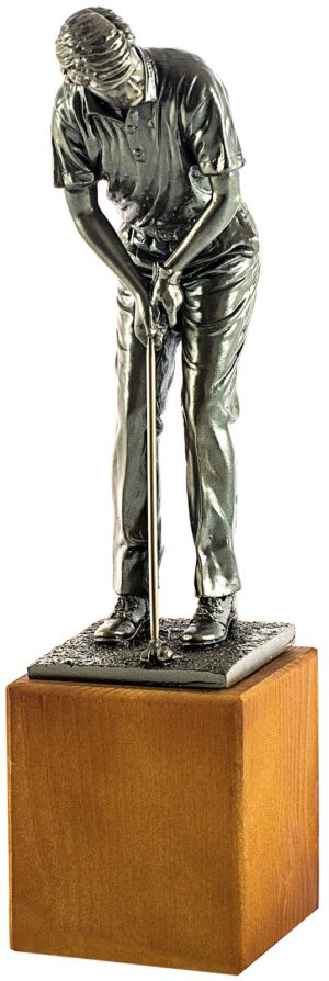 Trofeo de resina golfista masculino en el green