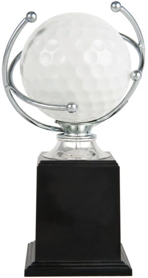 Trofeo de resina pelota de golf con aro fundido
