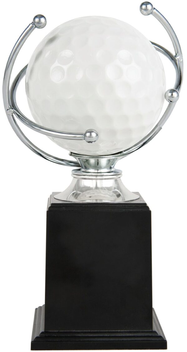 Trofeo de resina pelota de golf con aro fundido