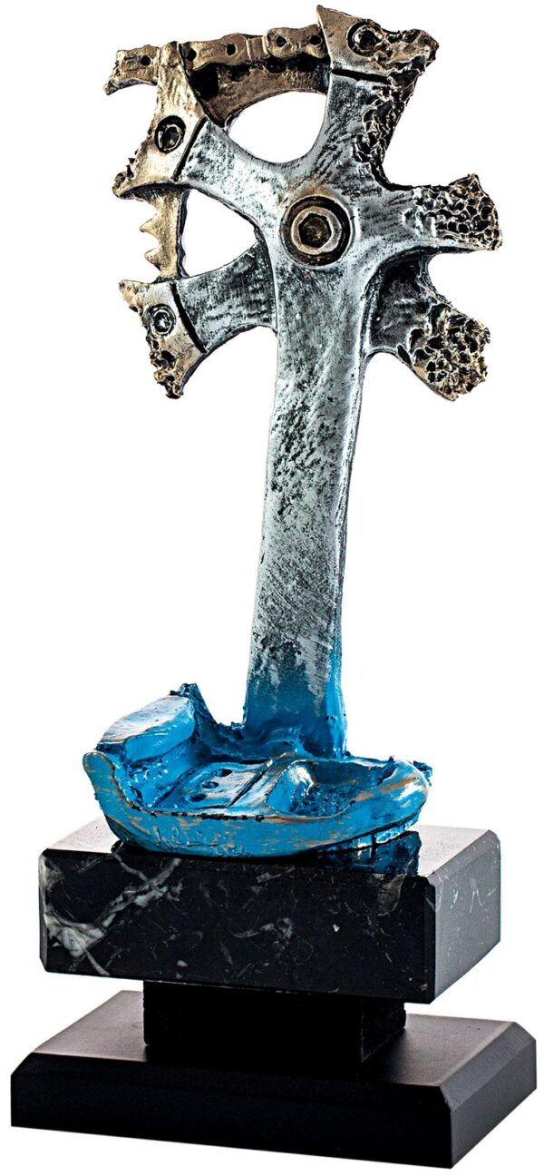 Trofeo de resina ciclismo con pedal y catalina