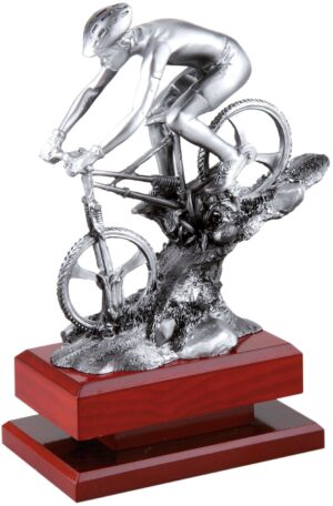 Trofeo de resina mountain bike plateado