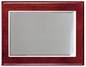 Placa latón plateado borde liso