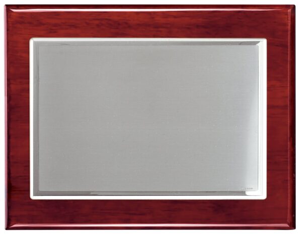 Placa latón plateado borde liso