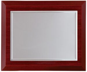 Placa plateada de borde liso