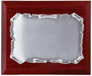 Placa plateada pergamino