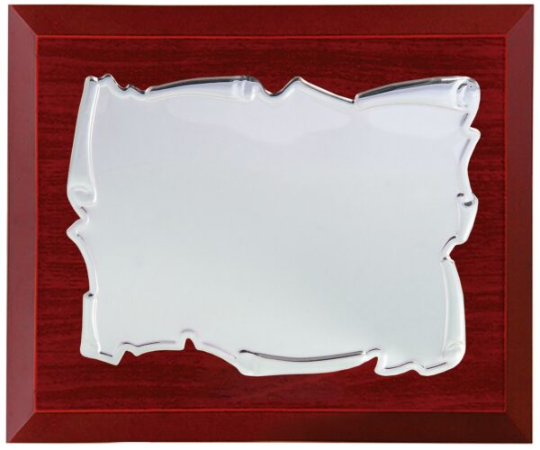 Placa aluminio pergamino plateada