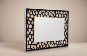 Placa de madera y soporte forja calado