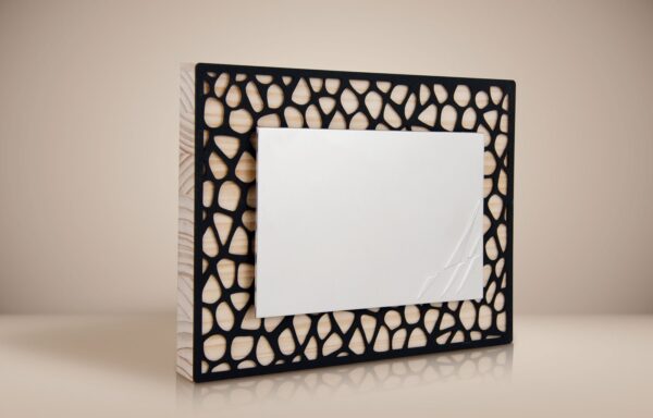 Placa de madera y soporte forja calado