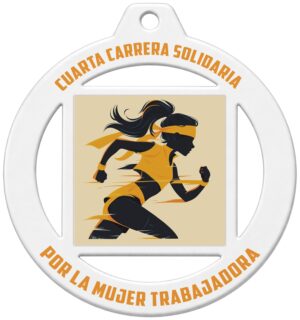 Medalla redonda con impresión UVI e interior cuadrado Ø 70 mm