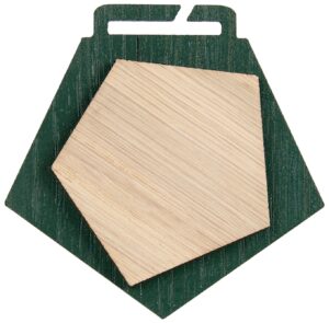 Medalla de madera pentagonal Ø 80 mm