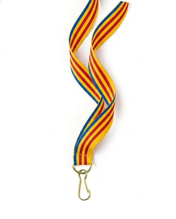 Cinta para medallas Valencia cuatribarrada azul