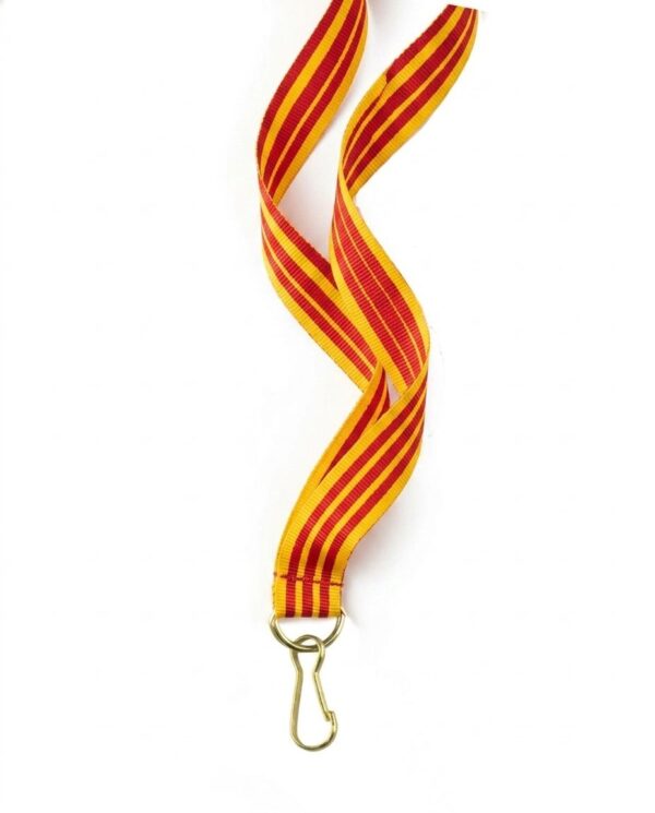 Cinta para medallas roja, amarilla, roja y amarilla con gancho